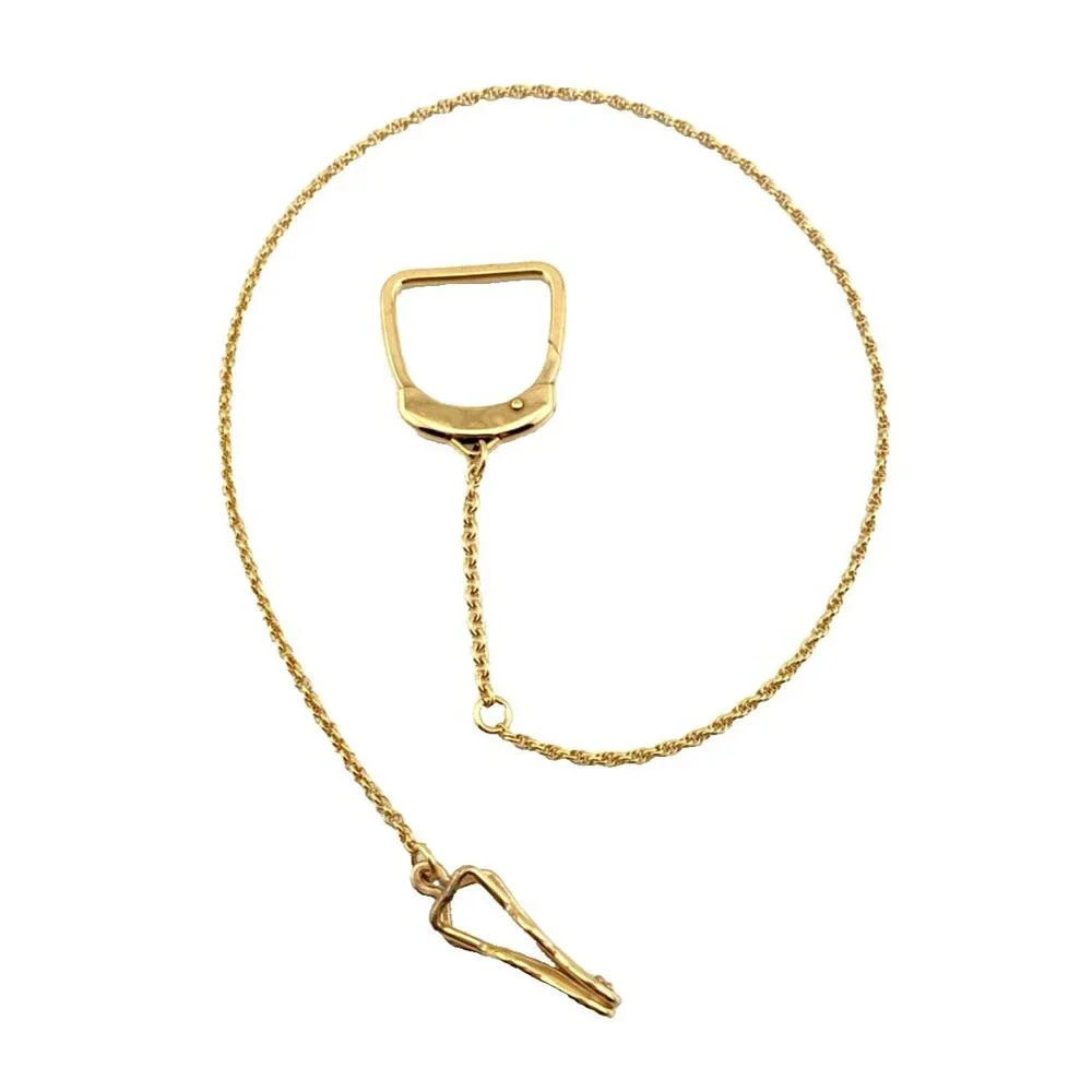 Vintage Swank 12K Gold Filled Belt Clip Key Holder Rope Wallet Fob Chain 18.5